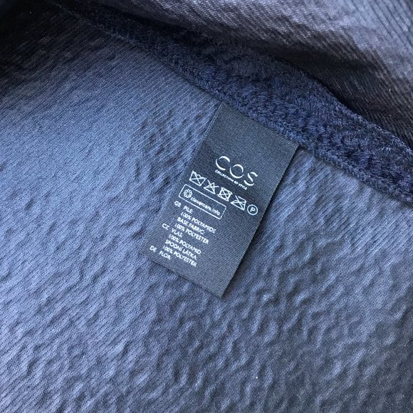 COS Dark Blue Textured Circle Skirt - Picture 4 of 7